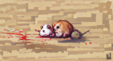 two hamsters fighting to death